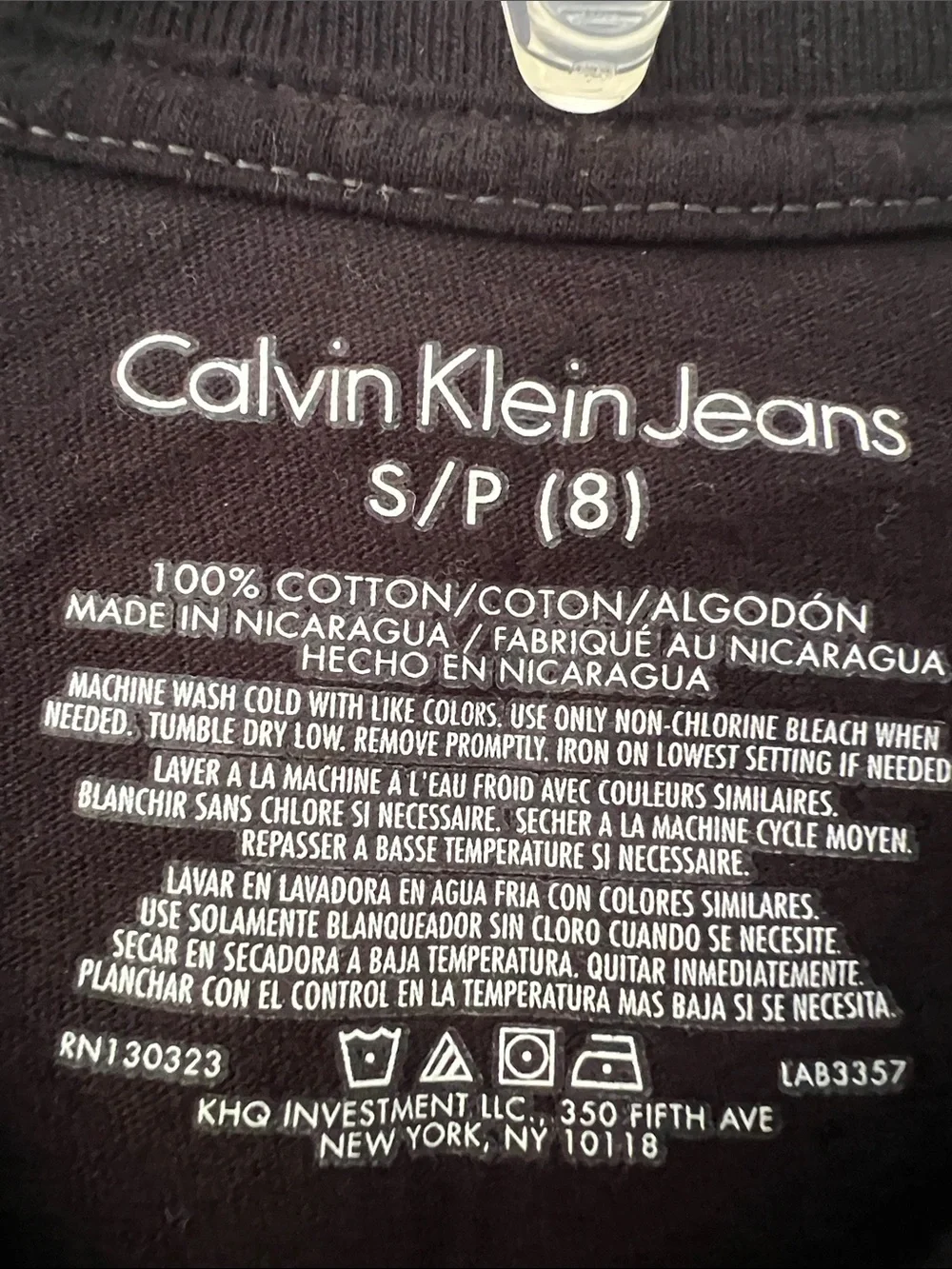 Calvin Klein Jeans Black Tee with White Logo Print